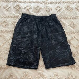 Men's Athletic Performance Shorts in Black Marble Print